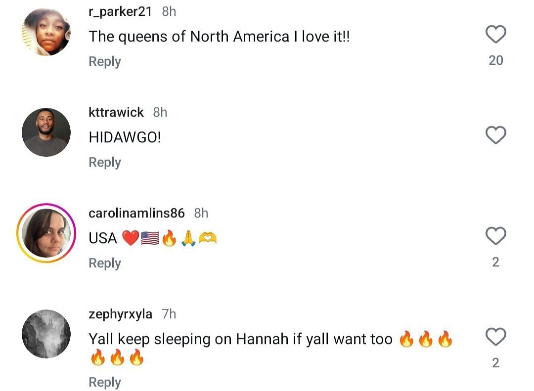 Fan comments on IG